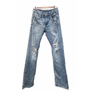 BKE Jake Straight Jeans Men's 29x32 Distressed Blue Denim Stretch Buckle Casual